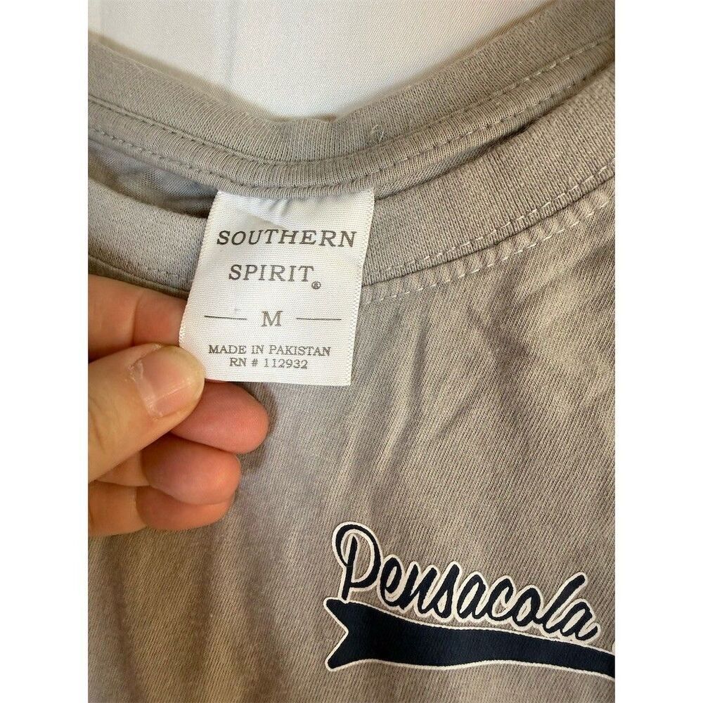 Southern Spirit T-Shirt Womens  M Gray Pensacola Beach Florida VW Bus Surf - Picture 3 of 9